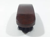 Dark Stained Wood 3 3/8" Long Wood Small Shoe Brush with Black Bristles