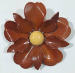 Vintage Butterscotch Bakelite 2 1/4" Diameter Flower Brooch Pin