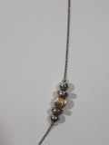 Gold Tone and Silver Tone Metal Bead 34" Long Necklace