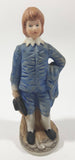 Vintage Homco Blue Boy Holding Black Hat 6" Tall Ceramic Figurine