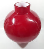 Pier 1 Large Heavy Round Red Art Glass Bulb Vase 9" Tall