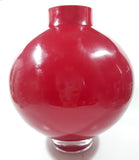 Pier 1 Large Heavy Round Red Art Glass Bulb Vase 9" Tall