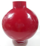 Pier 1 Large Heavy Round Red Art Glass Bulb Vase 9" Tall