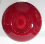 Pier 1 Large Heavy Round Red Art Glass Bulb Vase 9" Tall