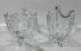 Vintage Heavy Glass Creamer and Sugar Bowl 4" Tall