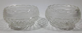 Set of 2 Vintage Crystal Glass Candy Dish Bowls 4 1/4" Diameter