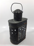 Vintage Metal and Glass 8" Tall Wax Candle Lantern