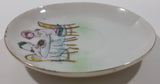 Vintage Occupied Japan Style Chubby Male and Female Nude Naked Cherub Like Characters Sitting At A Table 4 1/4" Diameter Hand Painted Porcelain Plate