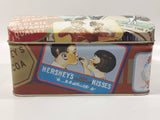 1999 Hershey's Milk Chocolate Kisses Advertising Tin Metal Hinged Container Faded
