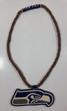 Seattle Seahawks NFL Football Team Native American Beaded Art Logo Large Medallion Necklace