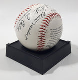 1996 American Legends 1936 First Hall of Fame Electees 60th Anniversary Inaugural Baseball Ball on Stand Ruth, Wagner, Cobb, Mathewson, Johnson