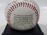 1996 American Legends 1936 First Hall of Fame Electees 60th Anniversary Inaugural Baseball Ball on Stand Ruth, Wagner, Cobb, Mathewson, Johnson