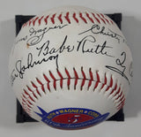 1996 American Legends 1936 First Hall of Fame Electees 60th Anniversary Inaugural Baseball Ball on Stand Ruth, Wagner, Cobb, Mathewson, Johnson