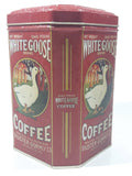 Shuster Gormly Co. One Pound White Goose Brand Coffee 6 1/4" Tall Tin Metal Container Jeannette, Pennsylvania