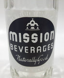 Vintage 1950s Mission Beverages 10 oz Clear Glass Twist Neck Beverage Bottle "Naturally Good In All Flavors" Fort William Bottling Works Ontario