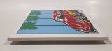Vintage G. C. Inc California Palm Tree Scene Volkswagen Beetle Red with Purple and Yellow 5 7/8" x 5 7/8" Ceramic Tile Trivet