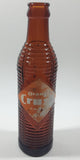 Antique 1940s Orange Crush 7 Fl oz 8 1/4" Tall Brown Amber Glass Beehive Style Bottle