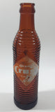 Antique 1940s Orange Crush 7 Fl oz 8 1/4" Tall Brown Amber Glass Beehive Style Bottle