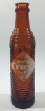 Antique 1940s Orange Crush 7 Fl oz 8 1/4" Tall Brown Amber Glass Beehive Style Bottle