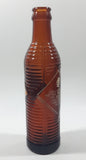 Antique 1940s Orange Crush 7 Fl oz 8 1/4" Tall Brown Amber Glass Beehive Style Bottle