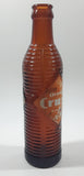 Antique 1940s Orange Crush 7 Fl oz 8 1/4" Tall Brown Amber Glass Beehive Style Bottle