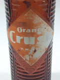 Antique 1940s Orange Crush 7 Fl oz 8 1/4" Tall Brown Amber Glass Beehive Style Bottle