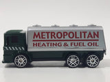 Maisto Special Edition Gas Tanker Metropolitan Heating & Fuel Oil Truck Dark Green and Silver Die Cast Toy Car Vehicle