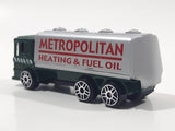 Maisto Special Edition Gas Tanker Metropolitan Heating & Fuel Oil Truck Dark Green and Silver Die Cast Toy Car Vehicle
