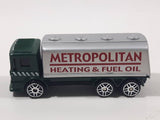 Maisto Special Edition Gas Tanker Metropolitan Heating & Fuel Oil Truck Dark Green and Silver Die Cast Toy Car Vehicle