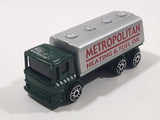 Maisto Special Edition Gas Tanker Metropolitan Heating & Fuel Oil Truck Dark Green and Silver Die Cast Toy Car Vehicle