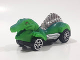Rare Motor Max 6402 Dinosaur Shaped Green Pull Back Die Cast Toy Car Vehicle