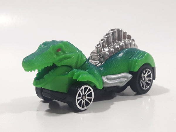 Rare Motor Max 6402 Dinosaur Shaped Green Pull Back Die Cast Toy Car Vehicle