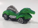 Rare Motor Max 6402 Dinosaur Shaped Green Pull Back Die Cast Toy Car Vehicle