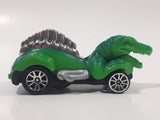 Rare Motor Max 6402 Dinosaur Shaped Green Pull Back Die Cast Toy Car Vehicle
