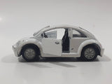Volkswagen Beetle White Die Cast Toy Car Vehicle with Opening Doors