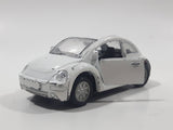 Volkswagen Beetle White Die Cast Toy Car Vehicle with Opening Doors