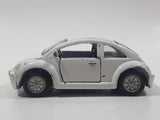 Volkswagen Beetle White Die Cast Toy Car Vehicle with Opening Doors