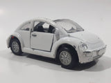 Volkswagen Beetle White Die Cast Toy Car Vehicle with Opening Doors