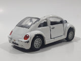 Volkswagen Beetle White Die Cast Toy Car Vehicle with Opening Doors