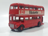 Victoria, BC Canada Double Decker Bus Red Die Cast Toy Car Vehicle