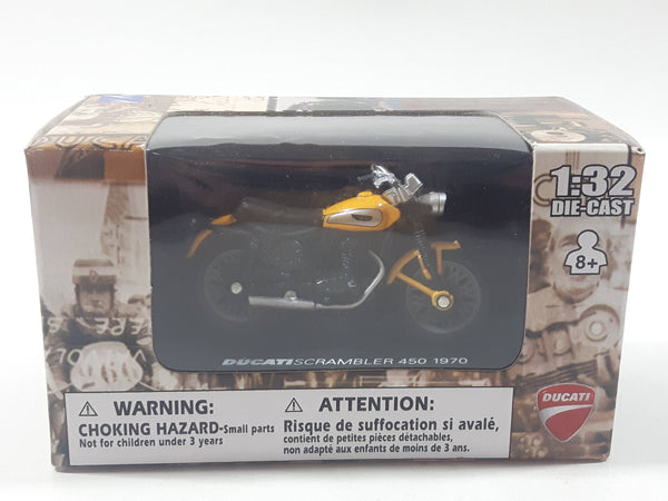 New Ray Ducati Scrambler 450 1970 Motorbike Motor Cycle Yellow 1:32 Scale Die Cast Toy Vehicle New in Box