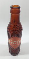 Antique 1940s Orange Crush 7 Fl oz 8 1/4" Tall Brown Amber Glass Beehive Style Bottle