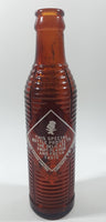 Antique 1940s Orange Crush 7 Fl oz 8 1/4" Tall Brown Amber Glass Beehive Style Bottle