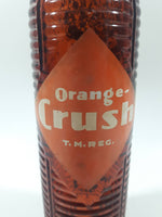 Antique 1940s Orange Crush 7 Fl oz 8 1/4" Tall Brown Amber Glass Beehive Style Bottle