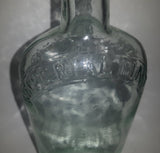Antique C. 1910 Mitchell & Co of Belfast Ltd Irish Whisky One Pint 9 1/2" Tall Embossed Clear Glass Liquor Bottle