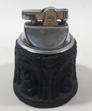 Vintage Art Deco Black Tiki Themed Semi Automatic Table Lighter Japan