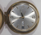 Vintage Westclox Red Cased Round Calendar Date and Time Windup Travel Alarm Clock