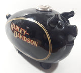 Vintage 1982 Harley Davidson Motorcycles 12" Long Gas Tank Pig Hog Shaped Black Piggy Bank Coin Bank Has Chips