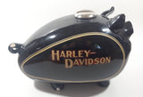 Vintage 1982 Harley Davidson Motorcycles 12" Long Gas Tank Pig Hog Shaped Black Piggy Bank Coin Bank Has Chips
