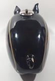 Vintage 1982 Harley Davidson Motorcycles 12" Long Gas Tank Pig Hog Shaped Black Piggy Bank Coin Bank Has Chips